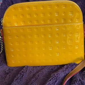 NWOT Arcadia Mustard Patent Leather Purse